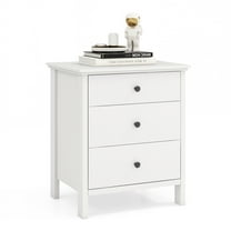 Topbuy 3-Drawer Modern Nightstand Bedside Table Wooden End Table White