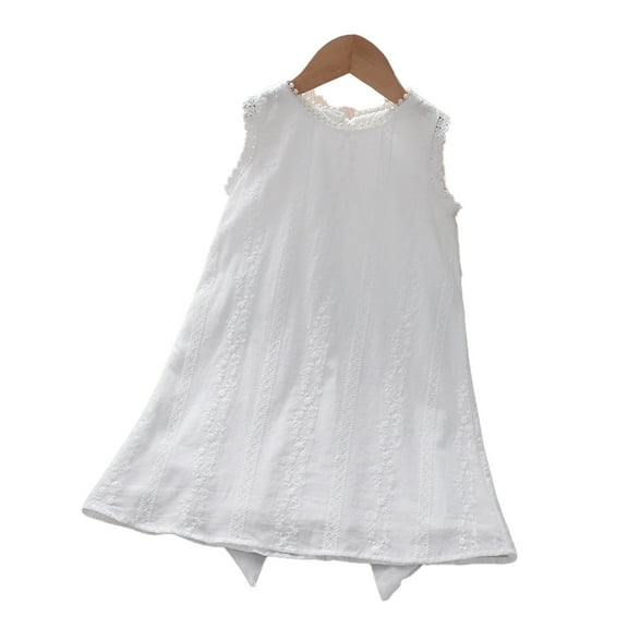 Nmmacb Summer Sleeveless Princess Dress Toddler Cotton Casual Skirt Girls Solid Color for 2-9 T
