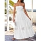 thumbnail image 2 of Vestido ZESICA de mujer 2025 de verano bohemio, sin tirantes, blanco, talla S, 2 of 9