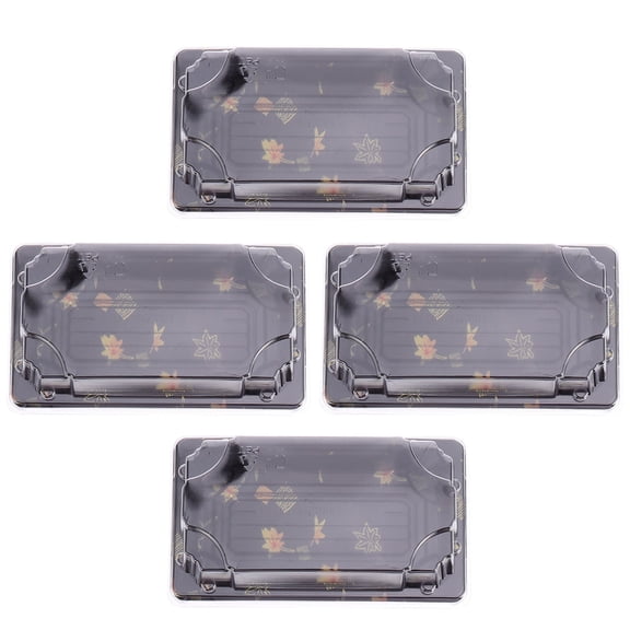 GOOHOCHY Transparent Plastic Sushi Box for Food Storage Portable Container Ideal for School Work Picnic Camping 50 Pcs