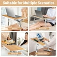 thumbnail image 4 of Romanda Height & Angle Adjustable Bed Desk with Light, 23.6"L X-Large Bed Desk for Laptop and Writing, Laptop Lap Desk with Storage Drawer and Bookstand, Bed Table Tray for Eating and Laptop, Wood, 4 of 7