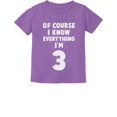 thumbnail image 1 of Tstars Boys Unisex 3rd Birthday Gift Shirt Birthday Gift for 3 Year Old Birthday Gift for Boys I Know Everything I'm 3 Funny Birthday Party B Day Toddler Kids T-Shirt, 1 of 6