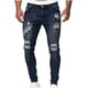 thumbnail image 1 of Pantalones vaqueros rectos y rotos para hombre, informales, largos, largos, para hombre, 1 of 5