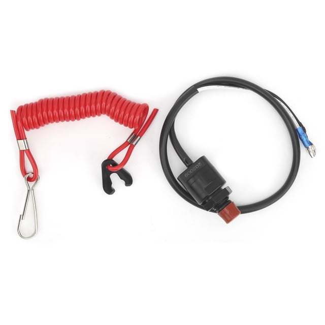 Interruptor de parada de emergencia con amarre de seguridad 6E9-82575-09, compatible con motores fueraborda Yamaha de 15, 25, 30 y 40 HP de 2 tiempos.