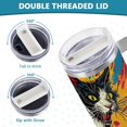 thumbnail image 5 of Cow Cat 40 oz Tumbler with Handle Insulated&nbsp;Travel Mug&nbsp;Lid Straw Leak Proof Steel Vacuum Water Bottles Glasses Fits in Car Cup Holder, 5 of 7