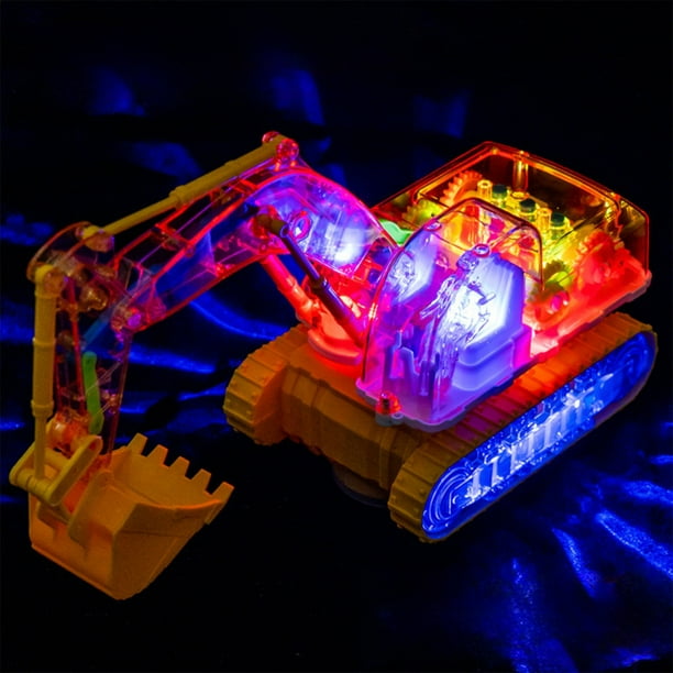 Children's Universal Transparent Gear Mining Toy Car Lighting Engineering Vehicle Simulation Model Holiday Gift