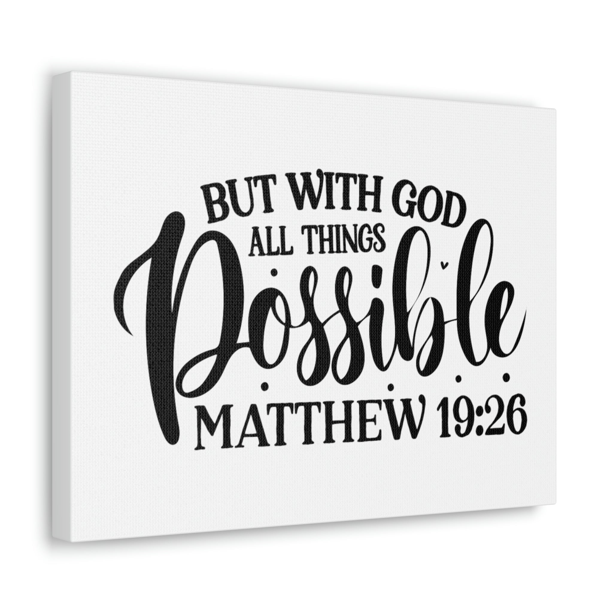 Bibelvers-Wanddekoration 'With God All Things Are Possible' (81,3x30,5 Cm) - Christliches Zeichen Für Wohnzimmer
