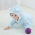 thumbnail image 4 of Newborn Baby Cartoon Bear Snowsuit Warm Fleece Hooded Romper Jumpsuit 0-12 Months, 4 of 5