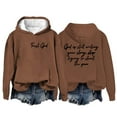 thumbnail image 1 of Prolriy Chandails à Capuchon pour Femmes, Sweat à Capuche Décontracté Imprimé Dieu Qui Écriture Toujours pour Femmes Kaki P, 1 of 4