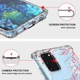 thumbnail image 4 of Galaxy S20 Plus Case, Cherry Blossom Floral Flower Clear Design Transparent Plastic Hard Back Case with TPU Bumper Protective Case Cover for Samsung Galaxy S20 Plus, 4 of 7