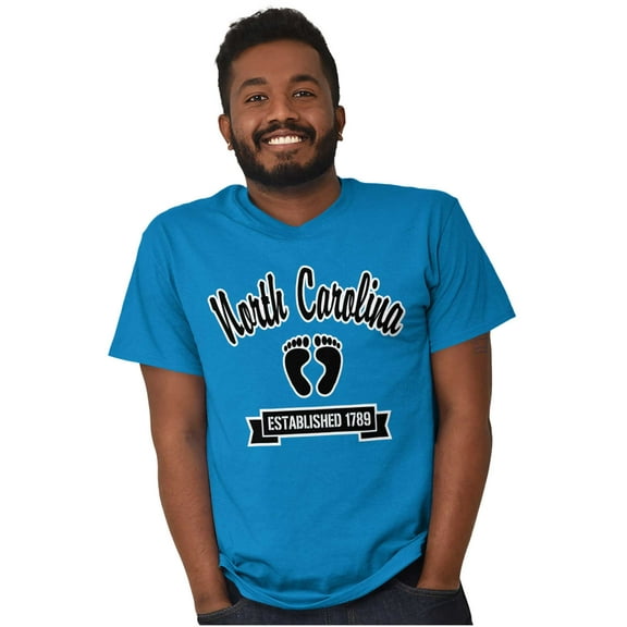 North Carolina Cute Footprints Men's Graphic T Shirt Tees Brisco Brands S