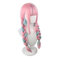 thumbnail image 1 of Peluca de cosplay con trenza rosa y azul de 55 cm sintética para anime, 1 of 3