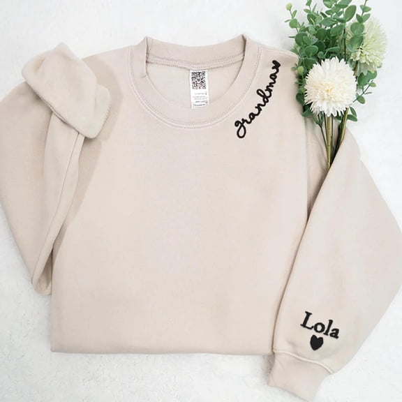 Custom Grandma with Embroidered, Sweatshirt