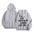thumbnail image 3 of Tunic Tops for Women Loose Fit Casual Fall Winter Hooded Long Sleeve Puff One Shoulder Hoody Graphic Leisure Polyester Sweatshirts Hoodies(Grey,XXL), 3 of 7