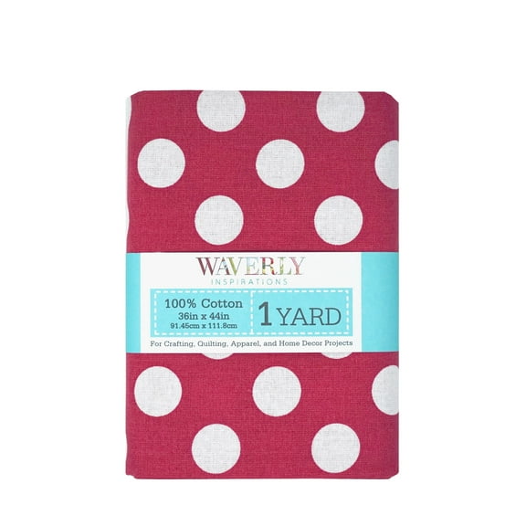 Waverly Inspirations 1 Yard Cut 100% Cotton Prints Fabric Big Dot Pink 44" Wide for Quilting & Sewing