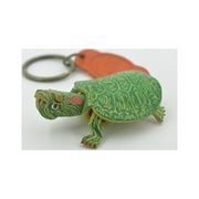 Turtle, Key Chain, Red Eared, Pond, Turtle, Reptiles, Green, Hand Made, Keychain, Thailand, Key Fob, Keys, Lifelike Model, Gift, 3 THL10 BB69