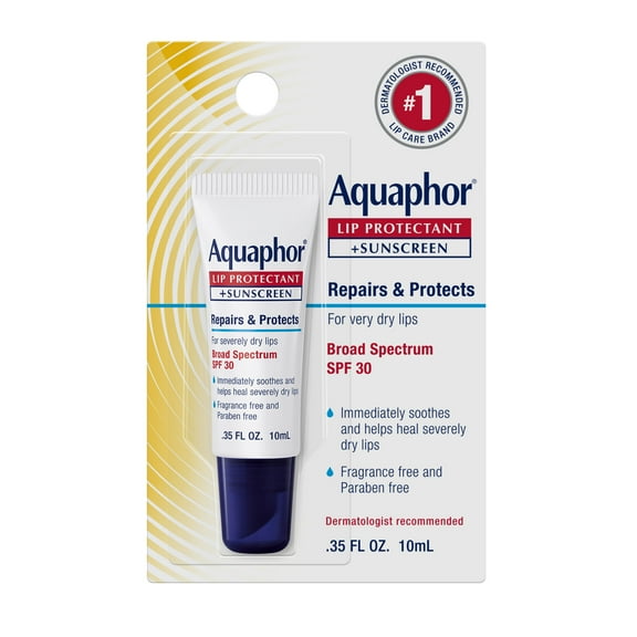 Aquaphor Lip Protectant Sunscreen, Lip Balm with SPF 30, 0.35 oz