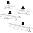 thumbnail image 3 of Ballucci Modern Floating Shelves, Set of 4 Wood Wall Mount Shelves, White, 3 of 10