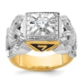 thumbnail image 1 of Diamond2Deal 14K Two-tone Gold Men's Diamond 32nd Degree Scottish Rite Masonic Ring Size 10, 1 of 7