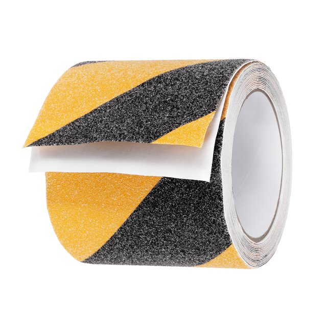 Cinta antideslizante de 4 pulgadas x 16.5 pies, cinta de malla frosted autoadhesiva para escalones, negro/amarillo