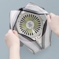 thumbnail image 4 of Espejo de maquillaje con luz LED recargable, plegable, con ventilador, portátil, inteligente, 4 of 8