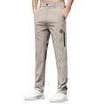 thumbnail image 3 of Bmawag Men Pants Casual Quick-Dry Cargo Pants Workout Joggers Stretch Sweatpants Hiking Elastic Waist Casual Loose Fit Solid Color Trousers Men's Long Pants with Pockets Khaki 33, 3 of 6