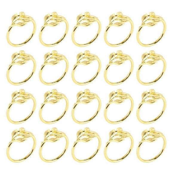 20Pcs Napkin Rings - Gold Napkin Ring for Table Napkins - Holiday Napkin Rings Fall Napkin Rings for