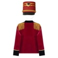 thumbnail image 4 of Hansber Veste de Smoking à Manches Longues pour Garçons avec Pompon, Uniforme de Majorette, Chapeau Rouge B 4, 4 of 7
