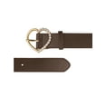 thumbnail image 2 of INSPIRE CHIC Ceinture Élégante pour Femmes Boucle en Forme de Cœur avec Perles Ceintures Incrustées Boucle Couleur Unie pour Robe 40.6x1.3 Pouces Café, 2 of 5