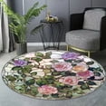 thumbnail image 6 of Round Rug, Victorian Rose Soft Washable Carpet, Non-Slip Floor Mat for Living Room Bedroom Home Decor 59 Inch, 6 of 6