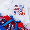 thumbnail image 4 of kpoplk Baby Summer Outfits Newborn Girl Short Sleeve Letters Print T-Shirt Romper Bib Shorts/Pants/Skirts Headband 0-18M(Watermelon Red,6-12 M), 4 of 4