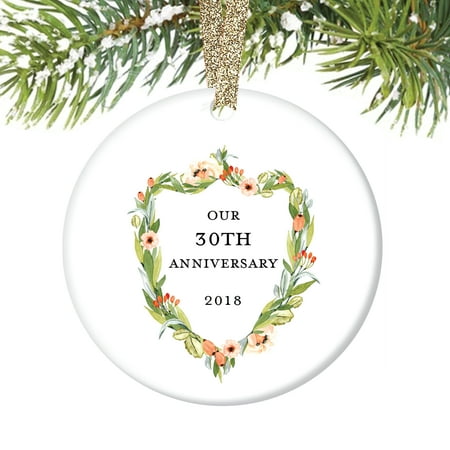  30th  Anniversary  Gifts  Thirtieth  Christmas Ornament 2019 