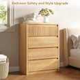 thumbnail image 6 of ASTUVIA 4 Drawers Dresser for Bedroom, 40" Tall Chest of Drawers with Curved Profile Design, Mid Century Fluted Storage Dressers Organizer,Natural, 6 of 9