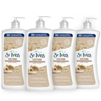 St. Ives Soothing Hand & Body Lotion for Women with Pump, Daily Moisturizer Oatmeal and Shea Butter for Dry Skin, Made with 100% Natural Moisturizers, 21 fl oz, 4 Pack