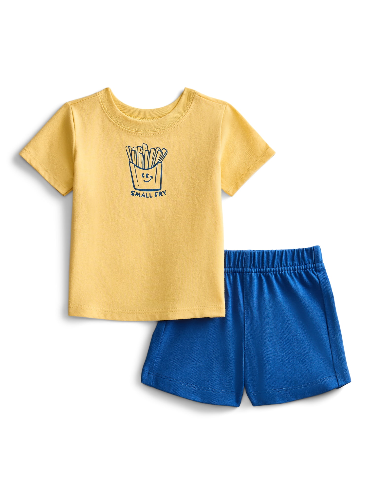 Wonder Nation Baby Boys Graphic Tee and Shorts Outfit Set, 6-Piece, Sizes 0M-24M