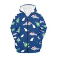 thumbnail image 2 of Psesaysky Boy Zip Up Hoodie Christmas Sharks Blue Casual Long Sleeve Jacket Lightweight Sweatshirt with Pockets Winter Fall Outwear Tops 14-16 Years, 2 of 7