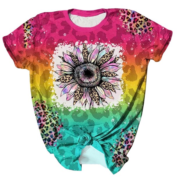 Camisas Navideñas Para Mujer Moda Causal Cuello Redondo Blusa Estampada Manga Corta Tops Odeerbi ODB201563