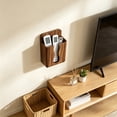 thumbnail image 4 of No-Drill Wood Grain Wall-Mounted Phone Charging Stand and Remote Control Storage Organizer, 4 of 7