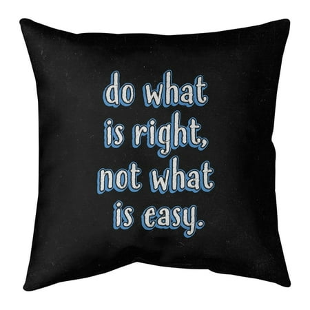 UPC: 0655172420905 | ArtVerse Quotes Do What is Right Quote Chalkboard Style Pillow-Faux Suede 26 x 26 Large