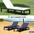 thumbnail image 6 of Costway 2PCS Patio Rattan Lounge Chair Chaise Recliner Adjust with Navy & Off White Cover, 6 of 8