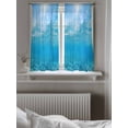 thumbnail image 5 of Blue Teal Summer Beach Curtains 54 Inch Length,Sheer Curtains for Bedroom Living Room Window Coastal Nautical Seawater Ocean Rod Pocket Drapes Kitchen Curtains Small Half Window 52"x54" 2 Panels, 5 of 7
