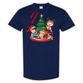thumbnail image 2 of GOLDENROW Funny Merry Christmas T-Shirt for Adult Men, 5.3oz Crewneck Christmas Shirt for Festive Season, Short Sleeve Graphic Print T-Shirt Navy, 2XL, 2 of 5