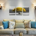 thumbnail image 4 of Canvas Wall Art For Living Room- Black And White Wall Decor For Bedroom Room-Yellow Trees Landscape Wall Paintings-Modern Home Decor Stretched And Framed Ready To Hang Wall Pictures- 12"X16"X3 Piece, 4 of 6