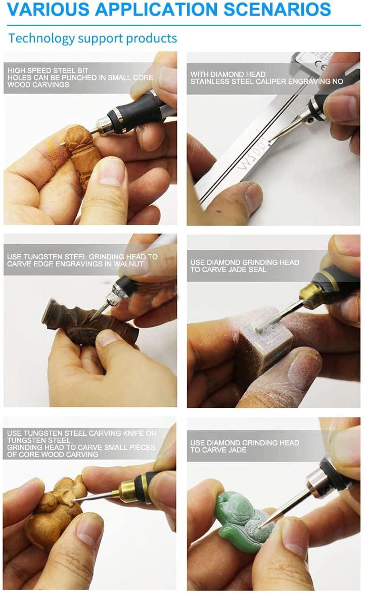  Electric Micro Pen Mini DIY Vibro Kit for Metal Glass Ceramic Plastic  Wood Jewelry with Scriber Etcher