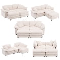 thumbnail image 6 of 84" Modular Sectional Sofa, Comfy Loveseat Sofa with Ottoman and Pillows, Corduroy Deep Seat Couch for Living Room, Sectional Couch and Sofa for Apartment,Office, Beige, 6 of 11