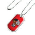 thumbnail image 2 of Justice League Cyborg Cute Chibi Character Military Dog Tag Pendant Necklace with Chain, 2 of 5
