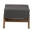 thumbnail image 3 of Baxton Studio Hanson Mid-Century Modern Dark Grey Fabric and Walnut Brown Finished Wood Ottoman, 3 of 6