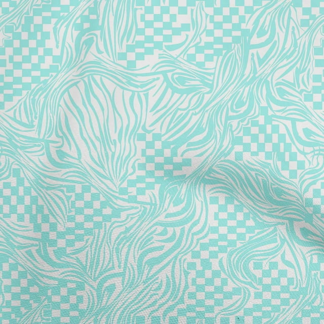 oneOone Velvet Turquoise Blue Fabric Abstracts Sewing Craft Projects Fabric Prints By Yard 58 Inch Wide