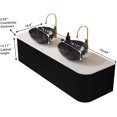 thumbnail image 2 of 60" Floating Bathroom Vanity with Double Sink, Natural Solid Wood Modern Bathroom Vanities with Ultra-Thin Marble Sink and Countertop, Soft-Close Design, Pre-Assembled Cabinet, Black, 2 of 6