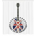 thumbnail image 3 of Ambesonne Rock Music Shower Curtain, England Flag Guitar, 69"Wx70"L, Red Royal Blue Cream, 3 of 3